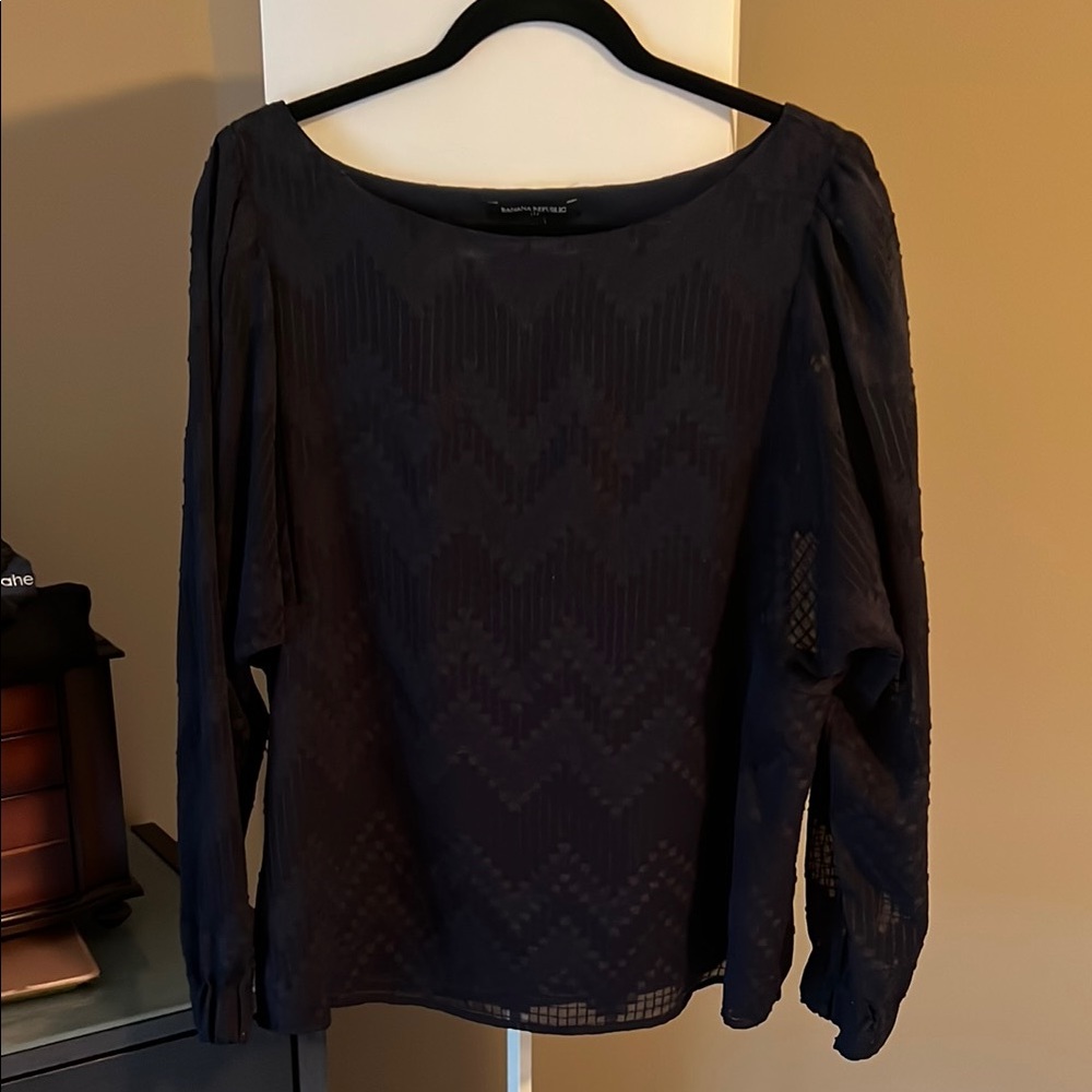 Women's Navy Long Sleeve Top